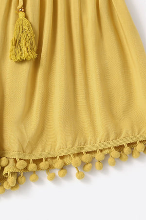 Ria Yellow Tassel Shorts