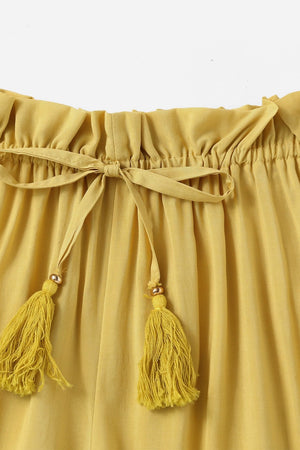 Ria Yellow Tassel Shorts