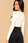 White Crop Fitted Top