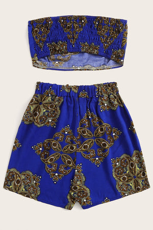 Romy Blue Print Crop Co-ord