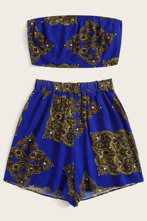 Romy Blue Print Crop Co-ord