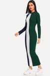 Striped Bodycon Maxi Dress