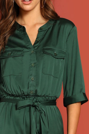 Karla Silk Shirt Jumpsuit
