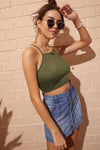 Army Green Back Cami Top