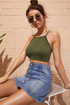 Army Green Back Cami Top