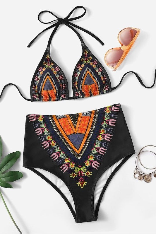 Jasmine Print High Waist Bikini