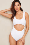 Becki Cut Out White Swimsuit