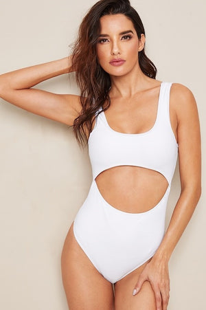 Becki Cut Out White Swimsuit