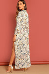 Chain Print Maxi Split Dress