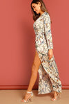 Chain Print Maxi Split Dress