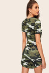 Tina Camouflage Fitted Bodycon Dress