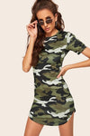 Tina Camouflage Fitted Bodycon Dress