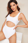 Becki Cut Out White Swimsuit