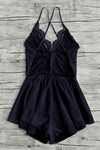 Lace Navy Romper Playsuit