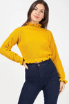 Amber Ruffle Knitted Jumper- Mustard