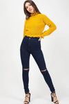 Amber Ruffle Knitted Jumper- Mustard