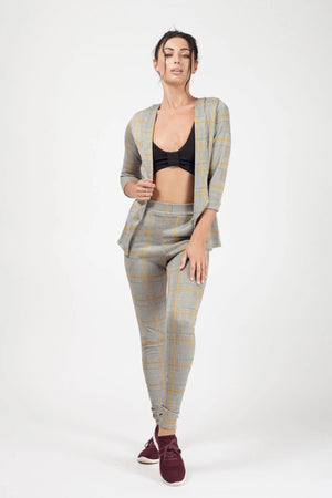 Mustard Checked Tailored Trousers