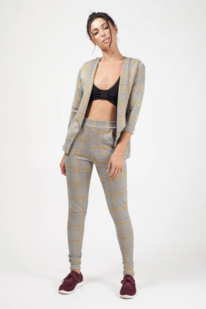Mustard Checked Tailored Trousers