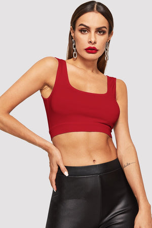 Eva Red Crop Tank Top