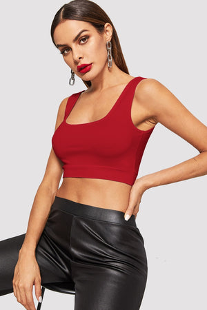 Eva Red Crop Tank Top