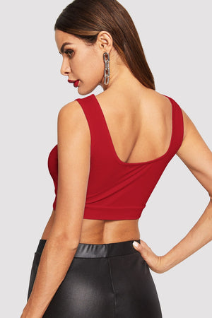 Eva Red Crop Tank Top