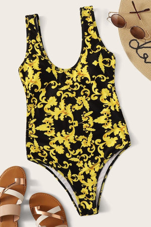 Mia Baroque Print Black Swimsuit