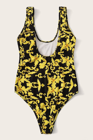 Mia Baroque Print Black Swimsuit