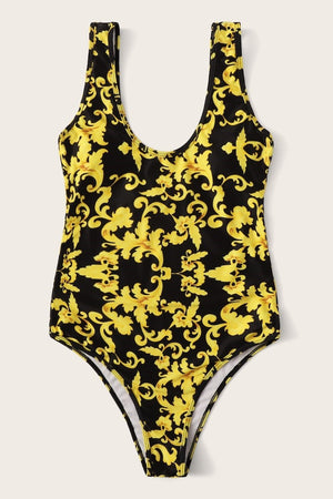 Mia Baroque Print Black Swimsuit