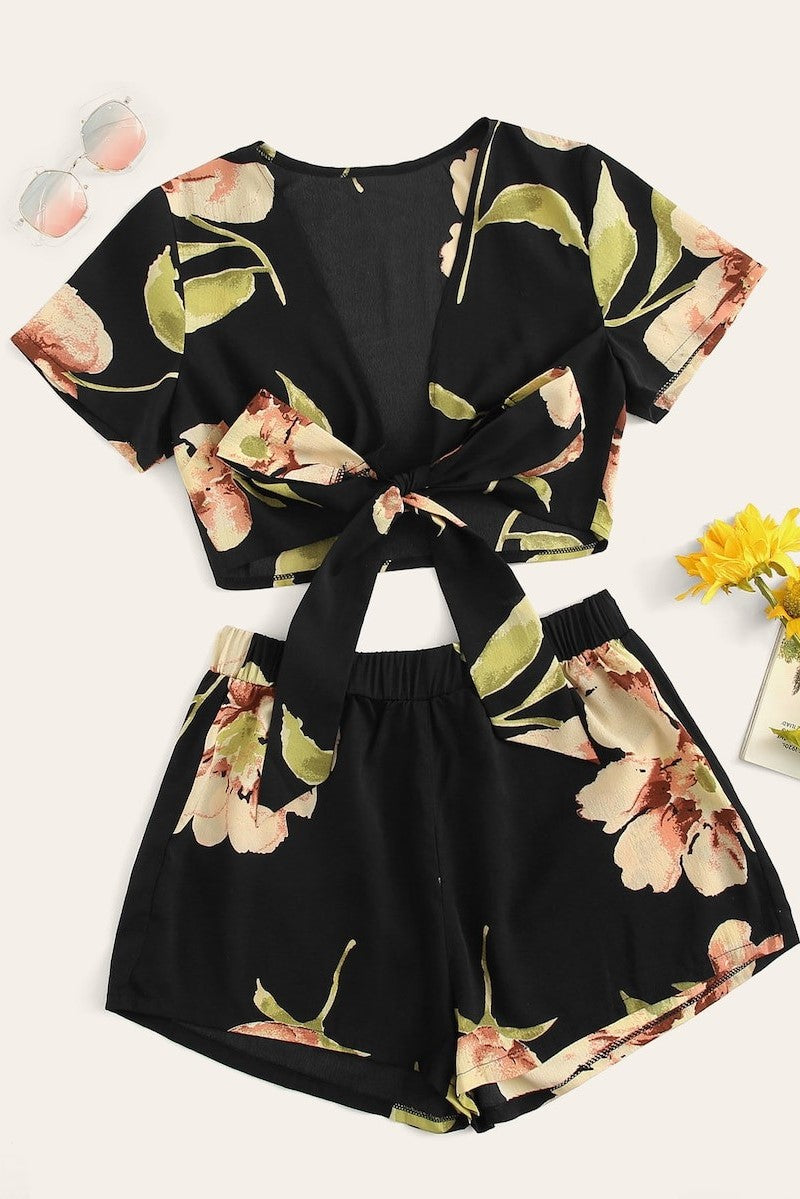 Kylee Floral Black Print Co-ord