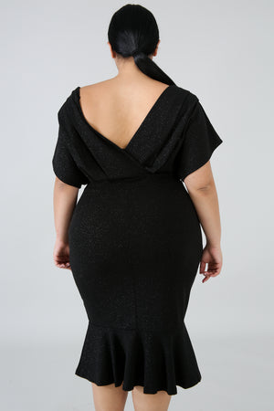 Plus Emerald Black Dress