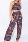 Floral Tie Back Crop & Wide Leg Trouser- Co Ord Set