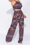Floral Tie Back Crop & Wide Leg Trouser- Co Ord Set