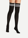 Striped Over Knee High Socks 2 Pairs