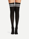 Striped Over Knee High Socks 2 Pairs