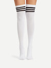 Striped Over Knee High Socks 2 Pairs