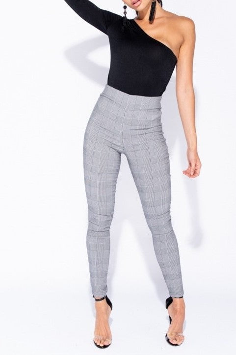 Print High Waist Slimfit Trousers