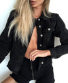 Denim Hem Button Jacket