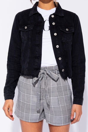 Denim Hem Button Jacket