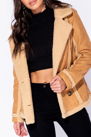 Shearling Mid Length Jacket