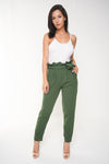 Olive Tie Waist Trousers