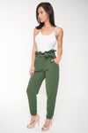 Olive Tie Waist Trousers
