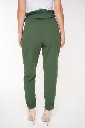 Olive Tie Waist Trousers