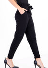 Black Waist Tie Trousers