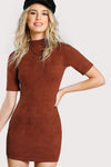 Karli Fitted Red Suede Dress
