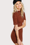 Karli Fitted Red Suede Dress