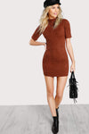 Karli Fitted Red Suede Dress