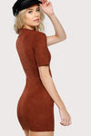 Karli Fitted Red Suede Dress
