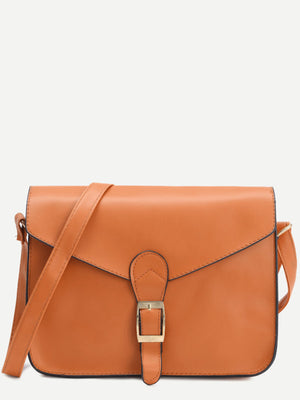 Yellow Faux Leather Buckle Bag