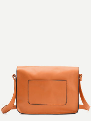 Yellow Faux Leather Buckle Bag