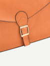 Yellow Faux Leather Buckle Bag
